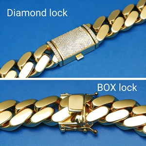 Collier ras du cou en gros, chaîne cubaine en or 18 carats personnalisée, chaîne cubaine Miami en or 24 carats, collier chaîne cubaine Miami 20 mm - Product Image 4