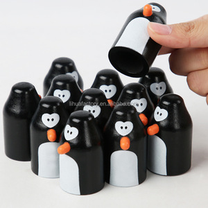 Pingüino de madera Muñecas anidadas Interacción entre padres e hijos Juguete de educación temprana Color Memoria Ajedrez Juego a juego - Product Image 6