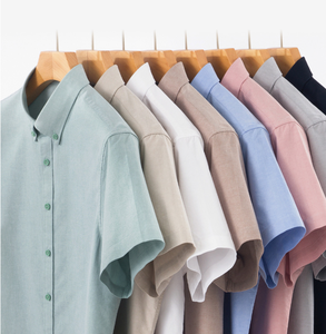 Camicie da <span class=keywords><strong>Uomo</strong></span> OEM/ODM in Puro <span class=keywords><strong>Cotone</strong></span> Oxford, Manica Corta, Casual Business, Stile Giovanile Estivo, Nuova Collezione - Product Image 4