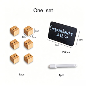 Présentoir en bois massif pour étiquettes, porte-cartes, support d'affichage pour supermarché, support publicitaire pour étiquettes de <span class=keywords><strong>prix</strong></span>, panneau signalétique pour gâteaux - Product Image 2