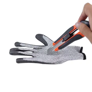 Cut-3 13 Gauge HPPE Black PU Safety Eco Friendly Nitrile Coated Anti-Cut Glove
