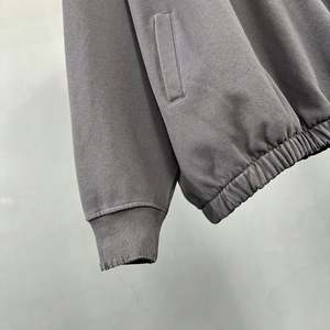 Yingling 100% Cotton 450G French Terry Acid Washed <b>Hoodie</b> Custom Logo Elastic Bottom Oversize No <b>String</b> <b>Hoodie</b> - Product Image 4