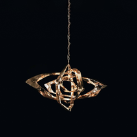 Luminaire suspendu géométrique en acier, style moderne minimaliste et luxueux, pour hall d'hôtel, îlot de cuisine, salle à manger, décoration intérieure