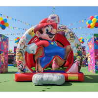 Château Gonflable pour Enfants, Thème Dessin Animé Plombier, pour Fêtes et Aire de Jeux Intérieure