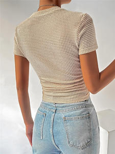 Camiseta ajustada de manga corta de verano para mujer, ropa de mujer, Tops para mujer, Top corto, camisetas, camisetas para mujer, ropa de mujer - Product Image 3