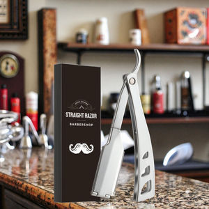 Pisau Cukur Lipat Dua Sisi Merk Sendiri untuk Salon dan Barber, Rasiermesser, dan Set Kuas - Product Image 1