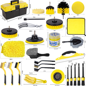 Autonomy 26-Piece Drill Brush Car Cleaning <b>Tool</b> Set With Yellow Brushes And Accessories For <b>Vehicle</b> Washing - Product Image 1