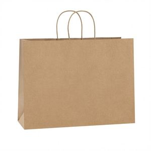 Sac de courses en papier kraft écologique KM 42*12*31cm avec poignée, logo imprimé, sac d'emballage pour épicerie, utilisation en magasin de charcuterie, restaurant - Product Image 2