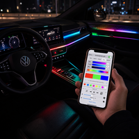 Trontech Golf 8 Lumière Ambiante 2021-2026 |   20 LED RGB à contrôle central + panneaux de porte, écran, volant, contrôle par application, Plug & Play