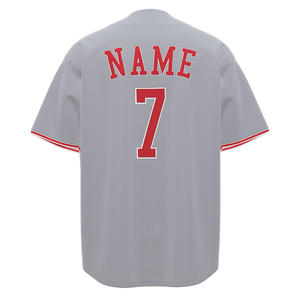 Camiseta Deportiva HEALY Estilo Retro Americano en Gris y Rojo, Transpirable, de Manga Corta, para Uso Diario - Product Image 3