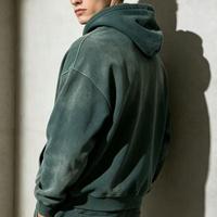 Sweat à capuche en coton épais teint à la cire effet délavé, coupe oversize, motif floral, vente en gros