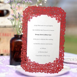 Laser cut Fancy Wedding/kỷ niệm/engagement/Bridal/bé tắm/tốt nghiệp bên đơn lời mời thẻ với dịch vụ in ấn - Product Image 3