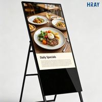 Señalización Digital de Pie para Interiores HRAY, Varios Tamaños, Carcasa de Perfil de Aluminio para Publicidad en Vestíbulos Comerciales, Guía de Publicidad, OEM, ODM