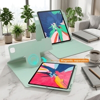 Étui Folio Magnétique Détachable en PU et Acrylique pour Tablette iPad 7/8/9 Gen Air3 Pro 10.5 Kindle 25x20