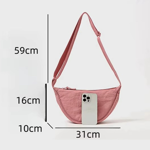 Nueva Bolsa de Nylon Tipo Media Luna para Mujer, Bolso Bandolera Pequeño para Hombre y Mujer, Bolso Cruzado de Hombro con Correa Ajustable - Product Image 4