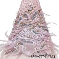 Dentelle en maille de plumes écologique avec perles pour sacs et décoration intérieure