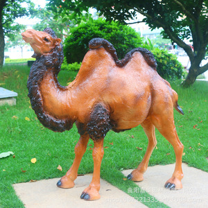 Escultura Realista de Camello de Fibra de Vidrio, Adorno de Jardín para Exteriores, Resistente a la Intemperie, Figura Pintada, Decoración Animal Independiente - Product Image 2