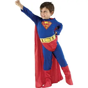 Popular high quality Halloween factory kids cosplay superman costume