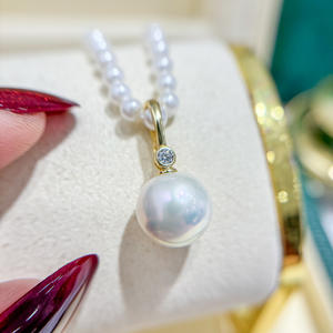 Accesorios de Plata S925 para DIY, Colgante Vacío para Collar con Cuentas Planas Redondas de 10-13 mm, 31117 Colgantes y Dijes de Perlas - Product Image 3