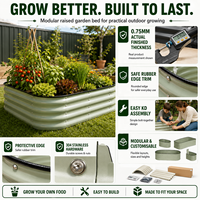 Jardinière extra-large en métal galvanisé pour légumes, potager surélevé écologique pour herbes et fleurs d'extérieur, jardin, patio