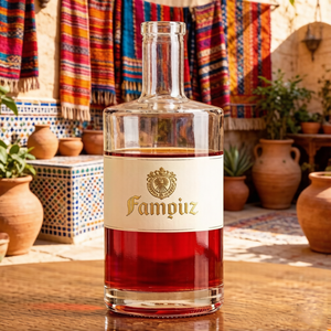 Bouteille en verre transparente ronde de 750 ml à prix d'usine avec bouchon en liège pour le stockage de la vodka, du brandy, du gin, de la tequila, du <span class=keywords><strong>rhum</strong></span> et du whisky - Product Image 3