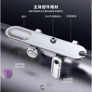 Robinet mélangeur tout cuivre pour douche, 3,5-4,9 GPM, avec cartouche céramique, encastré, 1 poignée, jet pluie, double usage eau chaude et froide - Product Image 4