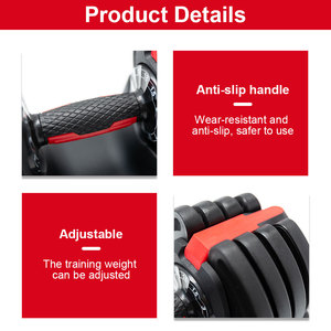 Bán chạy nhất 18kg/40lb đen + đỏ tùy chọn 12 cấp điều chỉnh trọng lượng quả tạ - Product Image 4