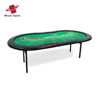 Table de poker portable de qualité tournoi Baccarat Texas Hold'em avec logo personnalisé et pieds pliants pour les jeux de casino à la maison/au bureau