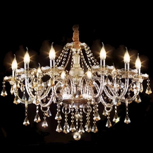 Classici moderni di lusso K9 lampadario di cristallo soggiorno lampada a sospensione in vetro dorato per lampadari e lampade a sospensione per camera da letto dell'hotel - Product Image 5