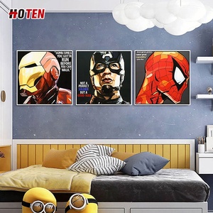 Personaje de película pintado a mano pintura al óleo estilo abstracto con Iron Man Capitán América <span class=keywords><strong>Thor</strong></span> Wolverine lienzo Base soporte - Product Image 3