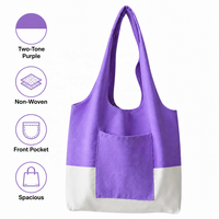 Sac fourre-tout en toile de coton réutilisable, couleur unie, best-seller, idéal pour les courses ou les étudiants (avec poche)