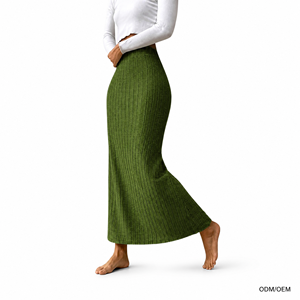 <span class=keywords><strong>Jupe</strong></span> <span class=keywords><strong>midi</strong></span> décontractée en maille fendue coupe ajustée pour femme, style européen et américain, collection automne/<span class=keywords><strong>hiver</strong></span>, en stock, ODM OEM - Product Image 6