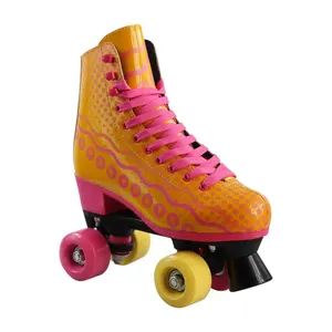 Phong cách mới cho trẻ em cho thuê 4 bánh xe nhấp nháy Quad Roller Skate Giày