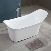 Baignoire autoportante en acrylique finition brillante Gurgle, surface polie anti-rayures, structure renforcée, fabricant