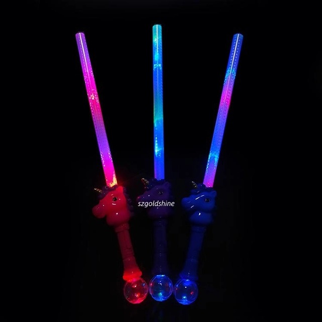 Colorful LED Lightsaber Toy Plastic Unicorn Shape for Kids' Halloween Christmas New Year Party Decorations Gifts