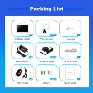 2025 srihome nvs009 + 8 * ipc030 <span class=keywords><strong>Wifi</strong></span> NVR 10.1 inch Màn hình LCD 1080P 8 kênh không dây an ninh CCTV NVR Kit hệ thống giám sát - Product Image 6