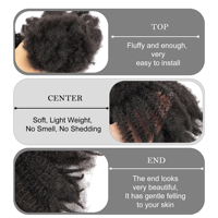 Capelli Umani Morbidi Afro Kinky per Micro Twist, Extension di Capelli Vergini Brasiliani 100% Umani per Intrecciare Dreadlocks
