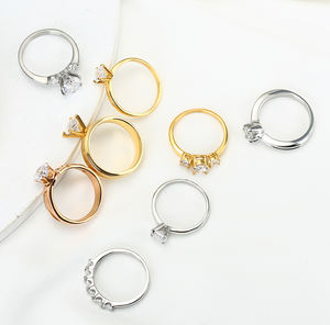 TrueGold珠宝白色和玫瑰金镀锆石永恒承诺周年不锈钢戒指女性少女 - Product Image 5