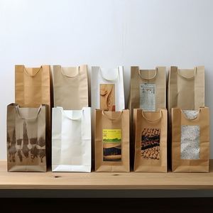 Bolsa de Papel Kraft para Llevar con Logotipo Personalizado Impreso al por Mayor, con Asa de Papel - Product Image 1