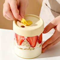 Pot en verre borosilicate de haute qualité 400 ml, résistant à la vapeur et à la chaleur, alimentaire, écologique, pour petit-déjeuner, flocons d'avoine, poisson mijoté – Vente directe usine