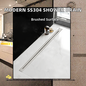 Drenaje Lineal para Ducha de Acero Inoxidable SUS304 Cepillado, Fácil Instalación, Diseño Moderno, Salida Delgada, Anti-Olor, para Baño - Product Image 4