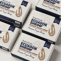 Boîtes d'expédition en carton ondulé résistantes à la pression, imprimées sur mesure, pour la vente en gros de crevettes d'Équateur, pour fruits de mer congelés