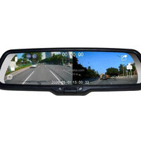Caméra embarquée GPS noire 9,66 pouces, DVR de voiture, caméra de tableau de bord miroir, avant et arrière, résolution 4K 1080P, 4K+1080P HD, vidéo 1080P, écran tactile