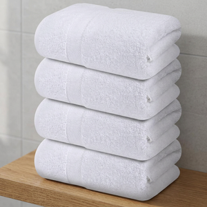 Juego de Toallas de Baño ORCHID de Tela de Rizo Blanca, Suaves, Absorbentes, Tejidas, Ecológicas, para Hotel y Spa, para Adultos - Product Image 1