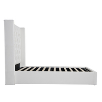 Meubles de maison Willsoon Modern UK Design en PU, lit de rangement blanc avec bouton, lit king size