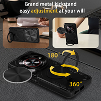 Casing HP ZTE Nubia Focus Pro 5G dengan Pelindung Lensa Geser, Anti Benturan, dan Penyangga, untuk Nubia Neo 3 Neo2 Music 4G, Ring Armor Back Cover