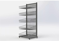 Étagère multicouches personnalisée avec panier métallique présentoir de boulangerie présentoir de magasin de détail présentoir de snacks revêtement en poudre WU-30