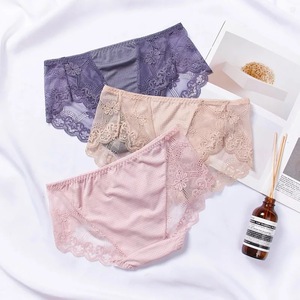 Dames Sexy En Satin <span class=keywords><strong>de</strong></span> Soie <span class=keywords><strong>De</strong></span> Glace Sous-Vêtements Sans Couture Femmes Culotte En Dentelle - Product Image 5