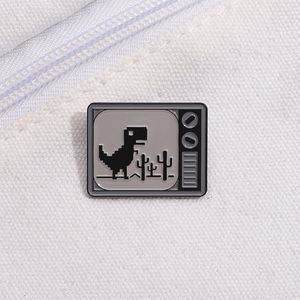 Pin de esmalte de dinosaurio Pixel Dinosaur TV, para mochila, ropa, cuello, joyería, broches, insignia de solapa, pin decorativo gótico de dinosaurio, regalo para amigos - Product Image 4