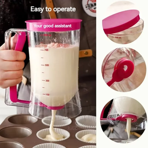 Dispensador de masa de mano para cupcakes Dispensador de masa fácil de usar y separador de mantequilla con etiquetas de medición Cocina - Product Image 5